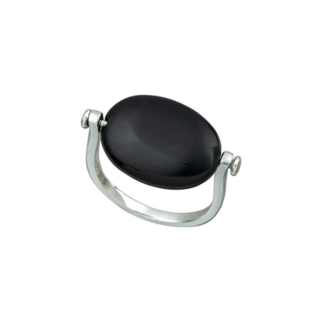 Ασημένιο δαχτυλίδι black onyx