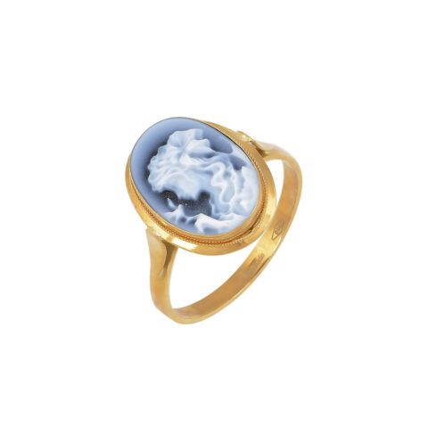 Δαχτυλίδι με μπλε αχάτη