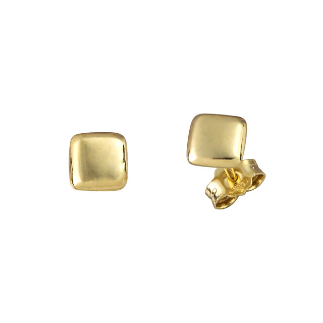 Χρυσά σκουλαρίκια Μπουλ Τετράγωνα