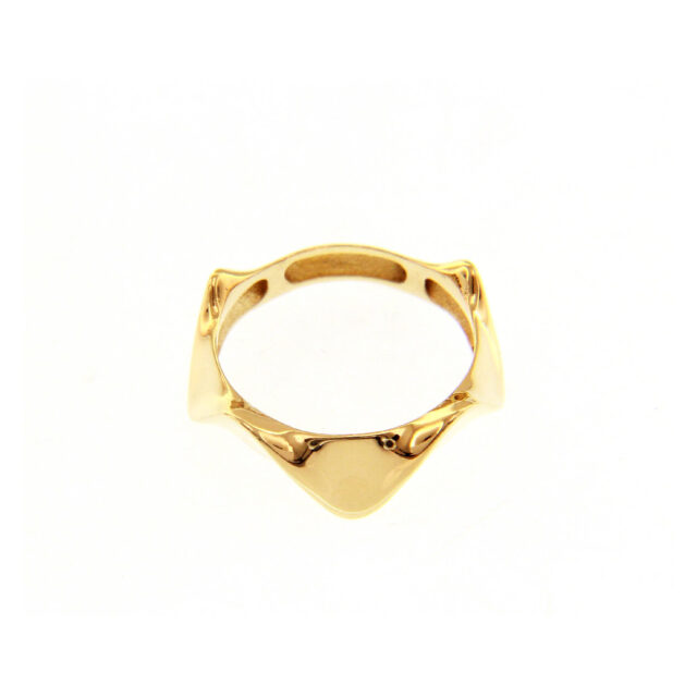 Χρυσό δαχτυλίδι 14Κ σε μορφή στέμματος. Ένα κομψό δαχτυλίδι που μπορεί να φορεθεί και στον δείκτη και να ομορφύνει τις εμφανίσεις σας.