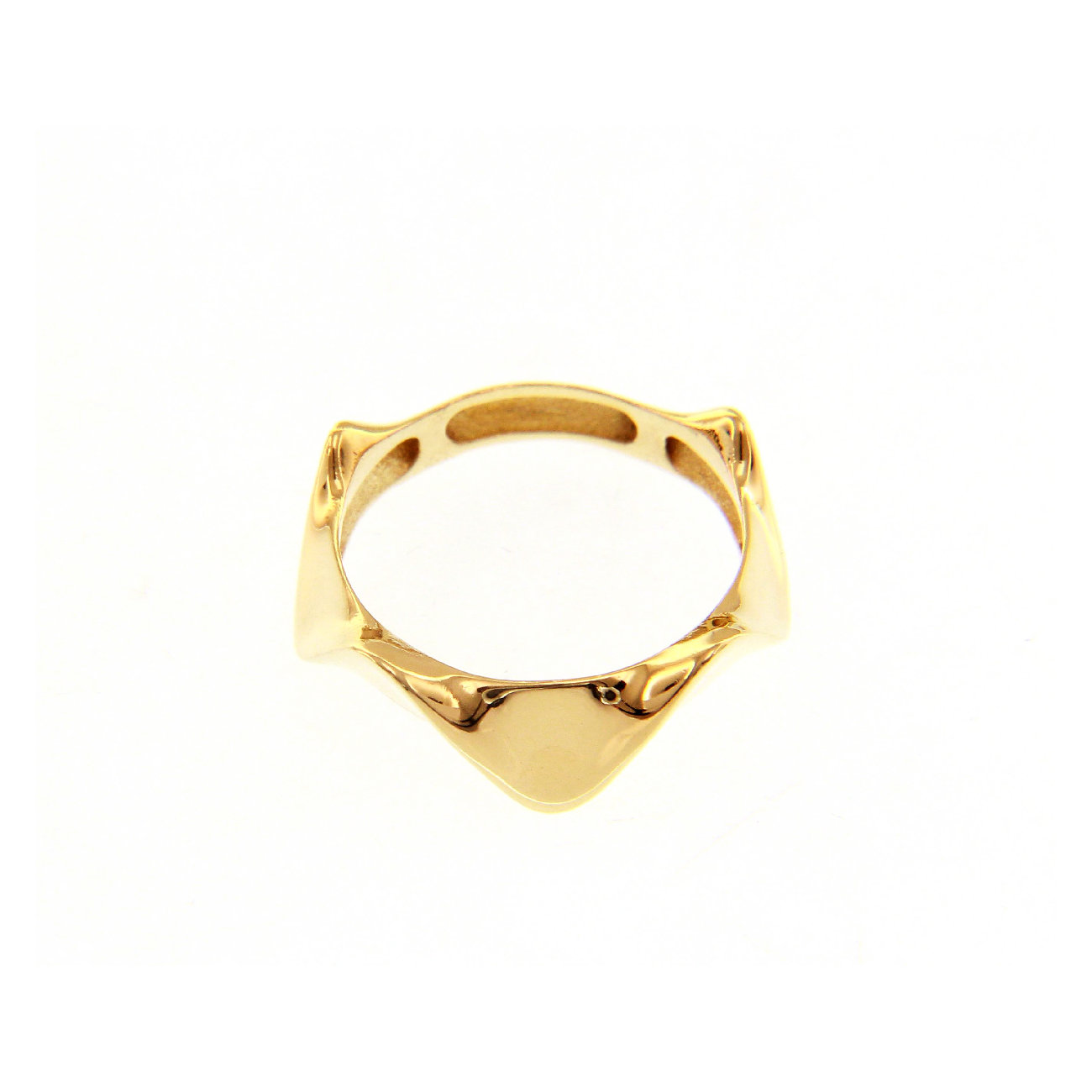 Χρυσό δαχτυλίδι 14Κ σε μορφή στέμματος. Ένα κομψό δαχτυλίδι που μπορεί να φορεθεί και στον δείκτη και να ομορφύνει τις εμφανίσεις σας.
