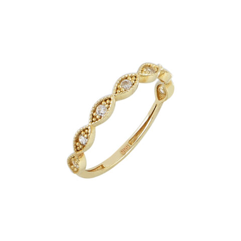 Εικόνα Πρώτη Χρυσό δαχτυλίδι Πλεξούδα Ζιργκόν
