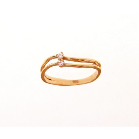 Εικόνα του προιόντος Ροζ Χρυσό Δαχτυλίδι Διπλό Ζιργκόν