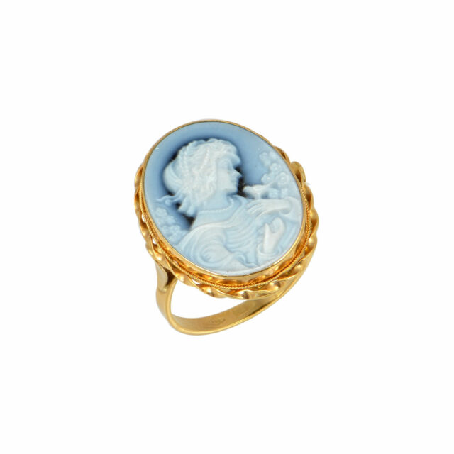 Εικόνα του προιόντος Χρυσό Δαχτυλίδι Μπλε Αχάτης Κοπέλα