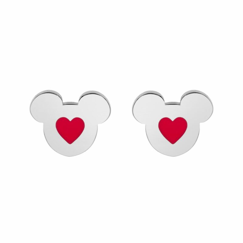 Εικόνα του προιόντος Ατσάλινα σκουλαρίκια Mickey καρδιά σμάλτο