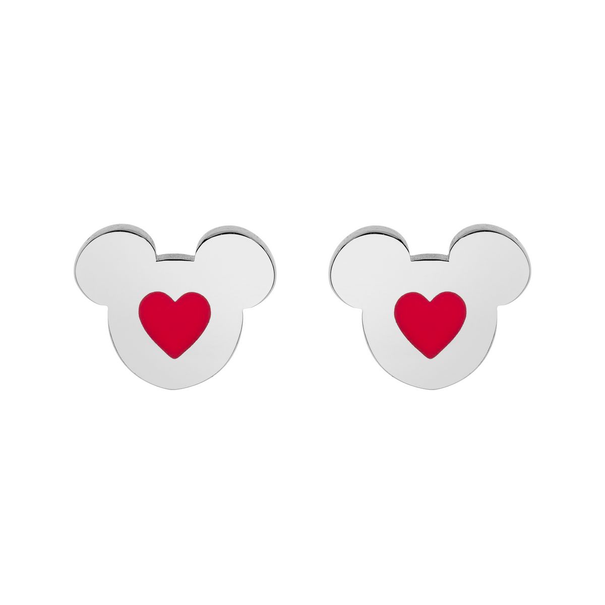Εικόνα του προιόντος Ατσάλινα σκουλαρίκια Mickey καρδιά σμάλτο
